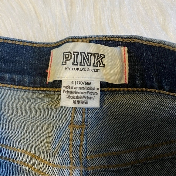 PINK Victoria’s‎ Secret Shorts Womens Size 4 Blue Denim Ripped Jeans - Picture 4 of 8
